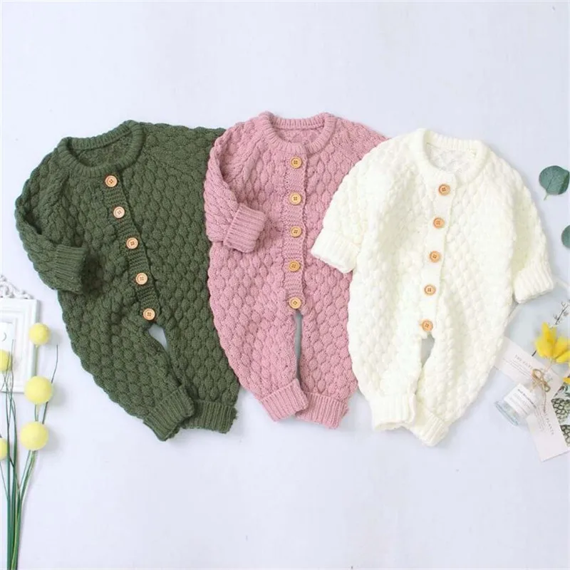 Комбинезон детский вязаный Осень-зима для новорожденных | Детская одежда и обувь