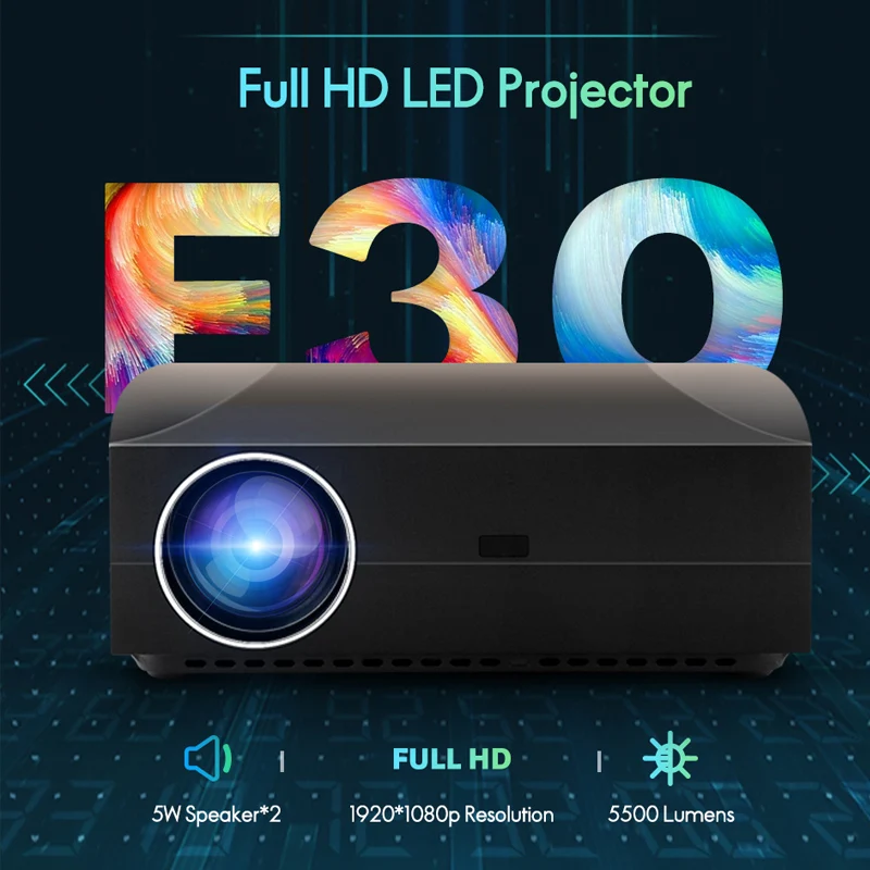 3D светодиодный проектор WZATCO F30 Android 9 0 опционально Full HD 1920x1080 5500 лм Wi Fi Bluetooth
