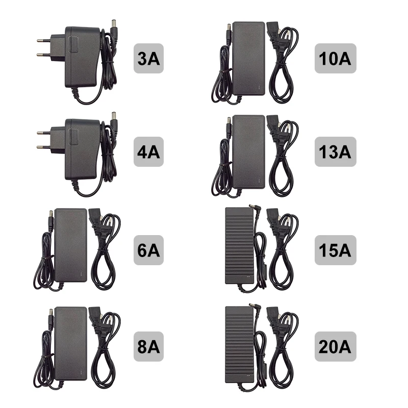 Питание AC110 240V трансформаторы Выход DC12V 3A 5A 6A 8A 10A 15A 18A 20A вилка Европа/США адаптер
