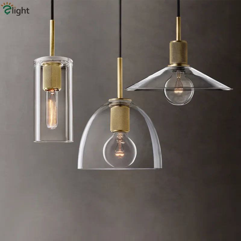 Американский родиевая лампа Edison E27 светодиодный подвесной светильник, LED потолочный светильник, светодиодный потолочный из золотистого металла Стекло светодиодный подвесной светильник Lamparas светильники