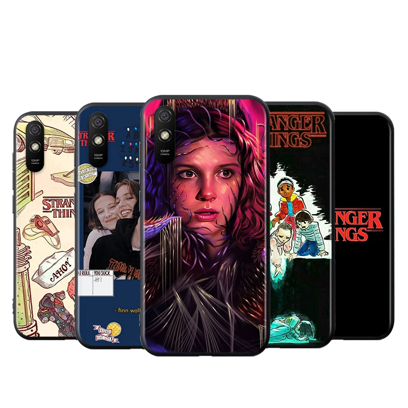 

For Xiaomi Redmi 9i 9T 9A 9C 9 8A 8 GO 7 7A S2 Y2 6 6A 5 5A 4X Prime Pro Plus Stranger Things Black Soft Phone Case