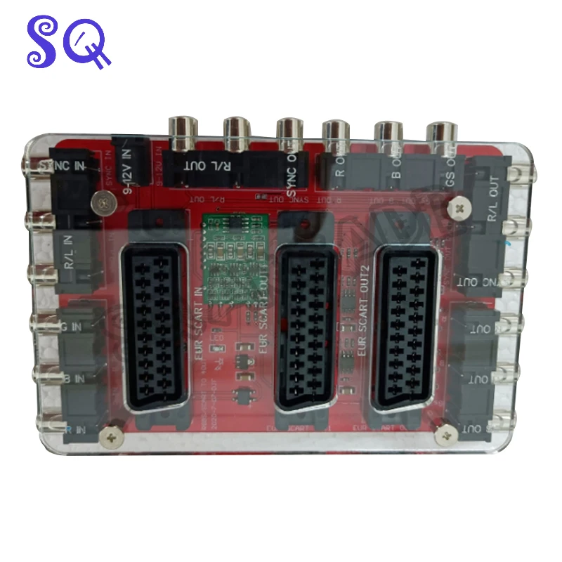 Акриловый чехол Mini SCART дистрибьютор преобразователь видео RGBS/SCART 1 в 2RGBs/SCART 4 Out Auto