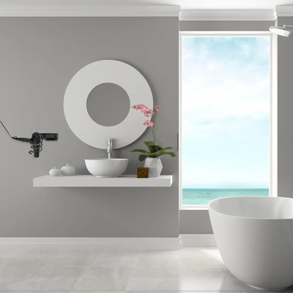 

1 Set Bathroom Wall-mounted Bracket Hair Dryer Hanging Rack Housewarming Gift