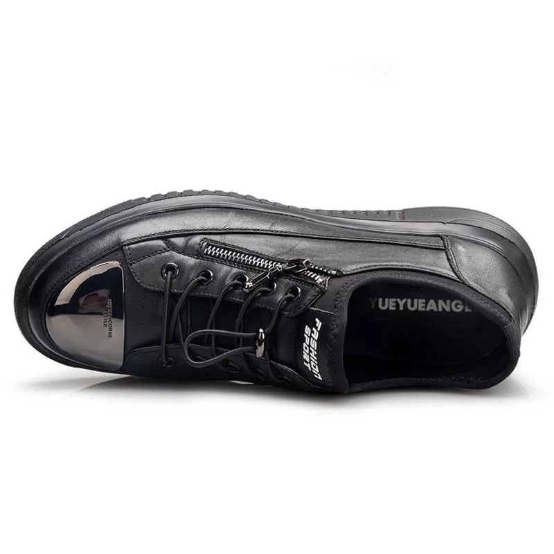 Мужские повседневные туфли из натуральной воловьей кожи на шнуровке с