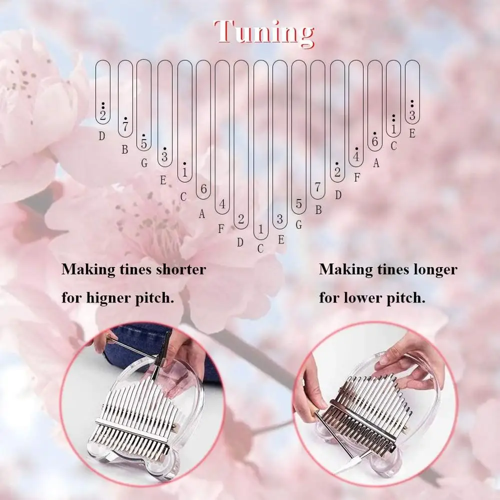 

Kalimba 17 Keys Thumb Piano, Portable Transparent Acrylic Wood Finger Piano, Musical Instrument Gifts for Kids Adult Beginners