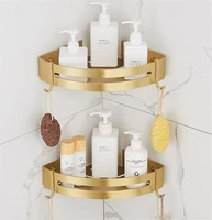 corner shelf wall mounted bathroom shelf brushed gold aluminum bath shower shelf bath shampoo holder bathroom accessories