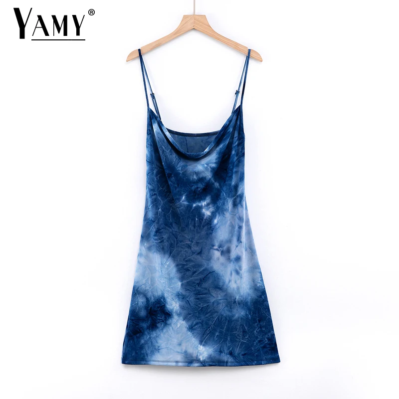 Женское облегающее мини-платье без рукавов голубое винтажное пляжное платье