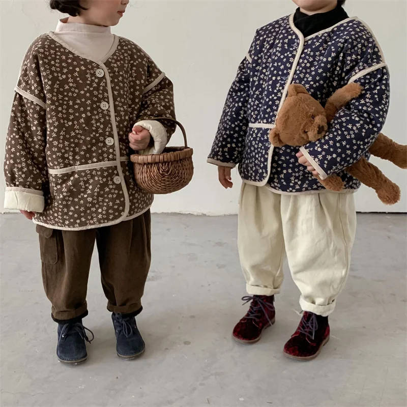 

Girls Baby's Kids Coat Jacket Outwear 2021 Luxury Thicken Velvet Winter Autumn Top Cotton Cardigan Children's Clothing