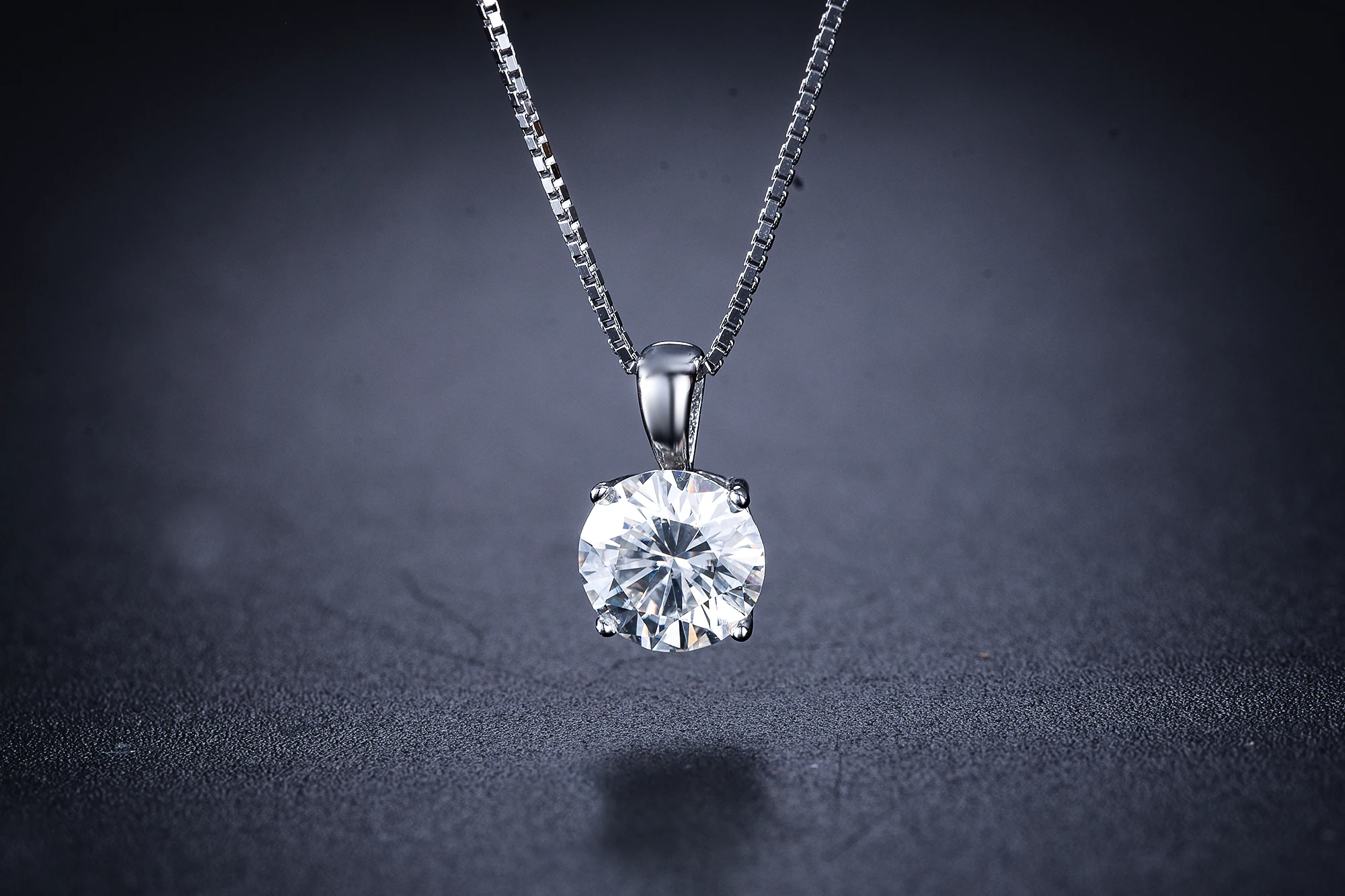 Круглые серебряные кулоны poethes Of Jew Store 1ct D VVS Роскошные Moissanite Weding для