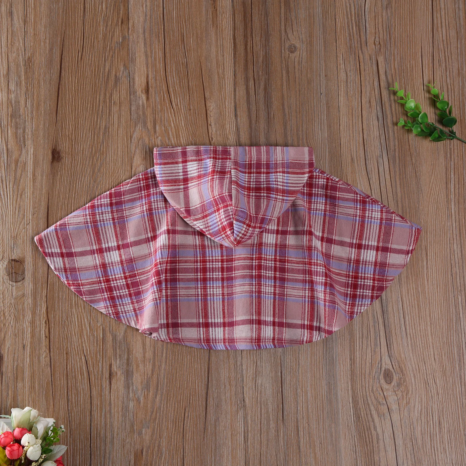 

Pudcoco 2020 Autumn 0-24M Toddler Baby Girl Pink Plaid Hooded Cloak Long Sleeve Single Breasted Coat Fall Smock Casual Warm