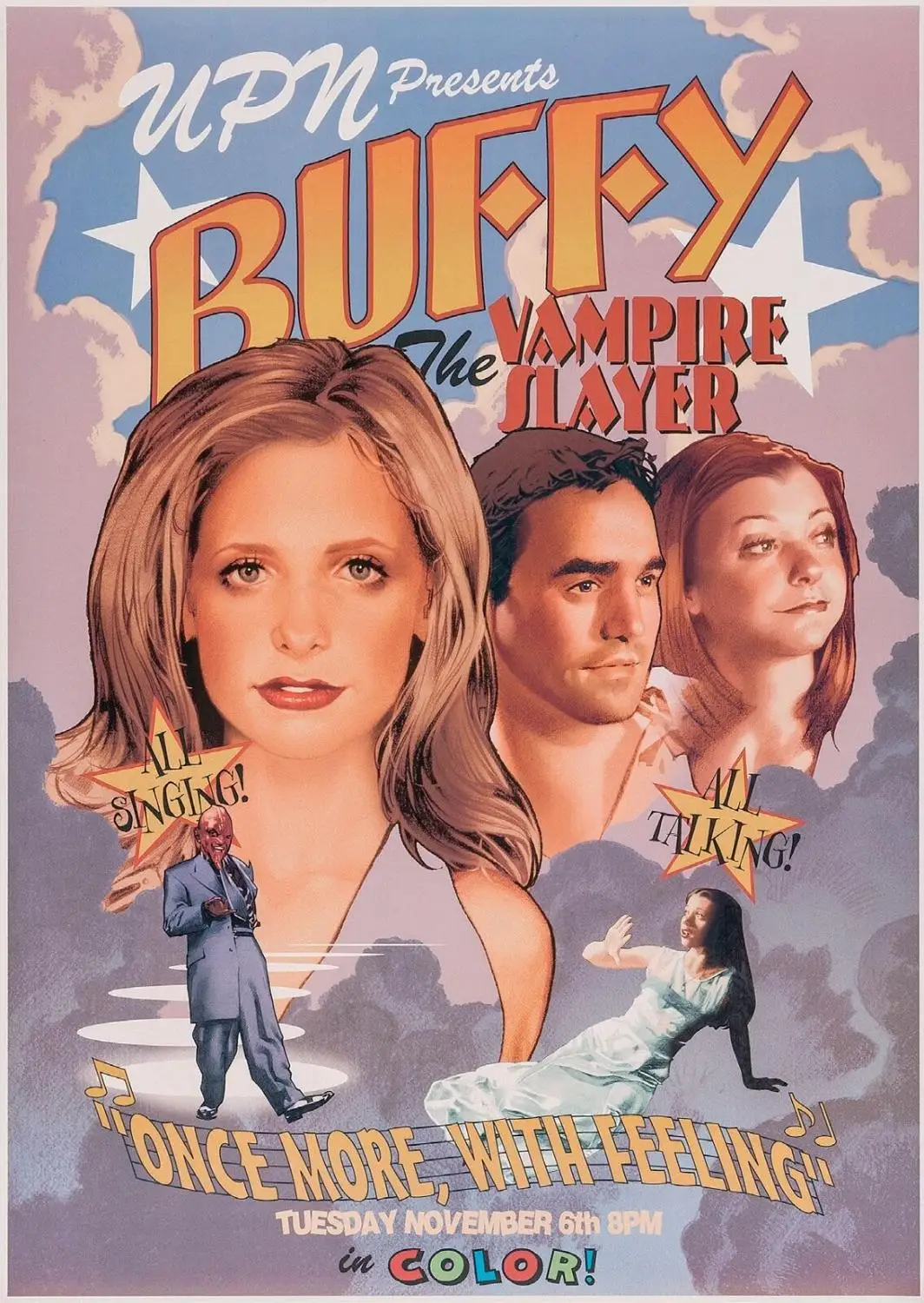 Большой Настенный стикер Buffy the Vampire Шелковый плакат художественный светильник
