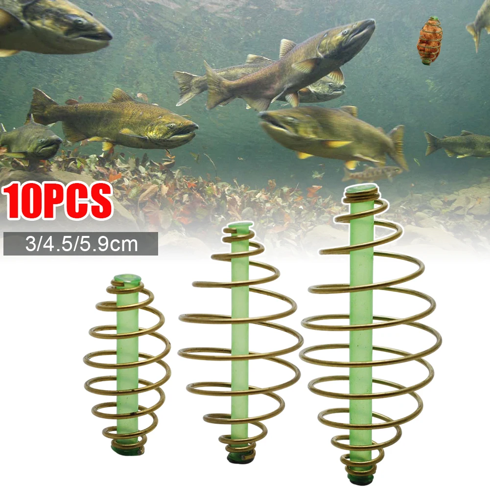 

3 Sizes Fishing Bait Cage Spring Sinker Carp Fishing Feeder Coil Inline Method Freshwater Saltwater Feeder Fishing Tackle 10 pcs