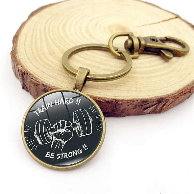 

CIBOCIBO Dumbbells Key Chain 2021 Luxury Round Keychain Men Vintage High Quality Metal Fashion Simple Llavero Gift For Men/Women