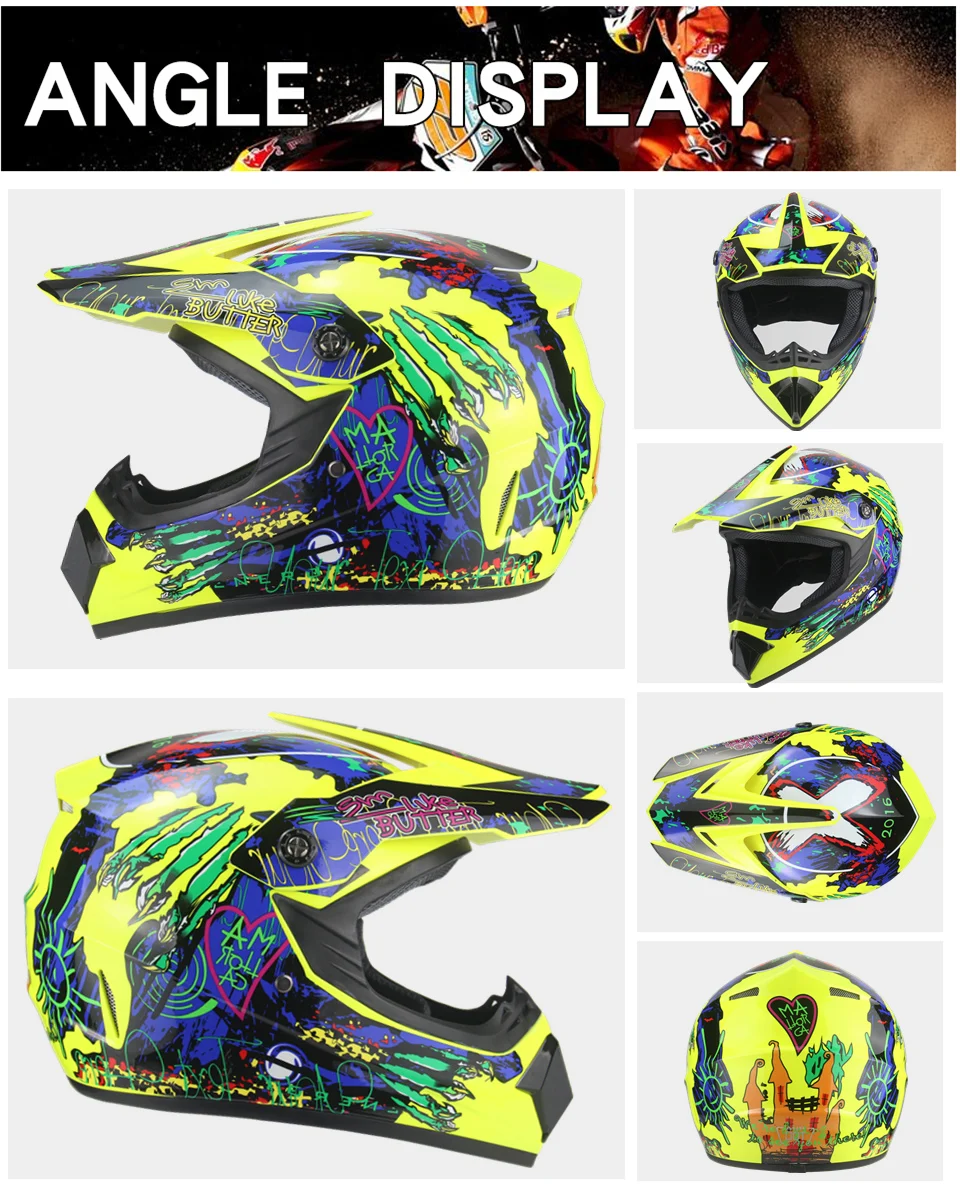 NEW professional Motocross racing Casque hors route Casque Moto capacete Moto Cartoon off-road helmet for children Motorcycle