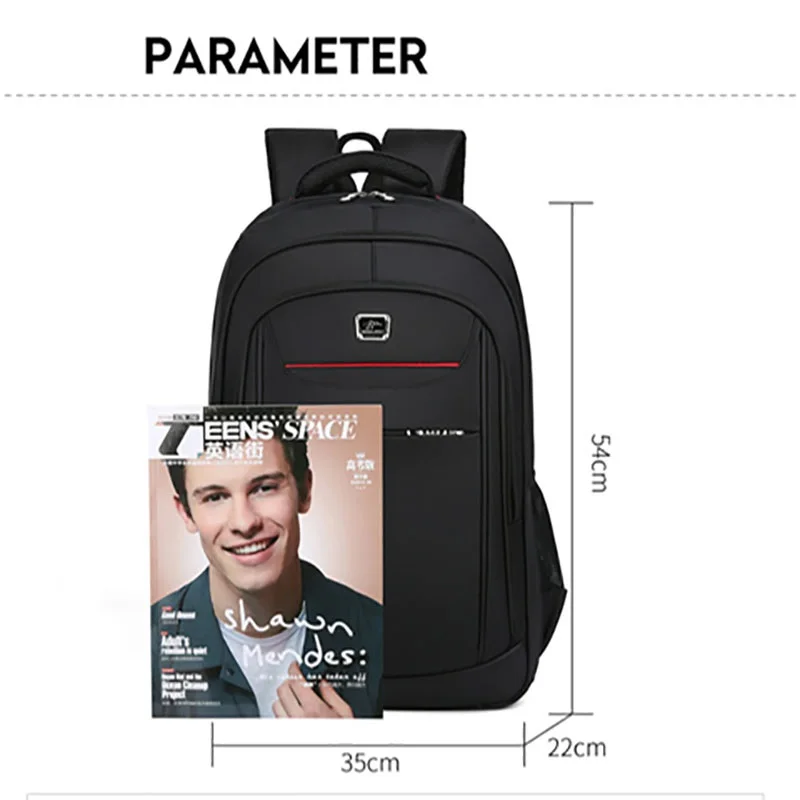 19-inch Male Business Computer Bag Oxford Cloth Backpack Shoulder Travel Bag High School College School Bag