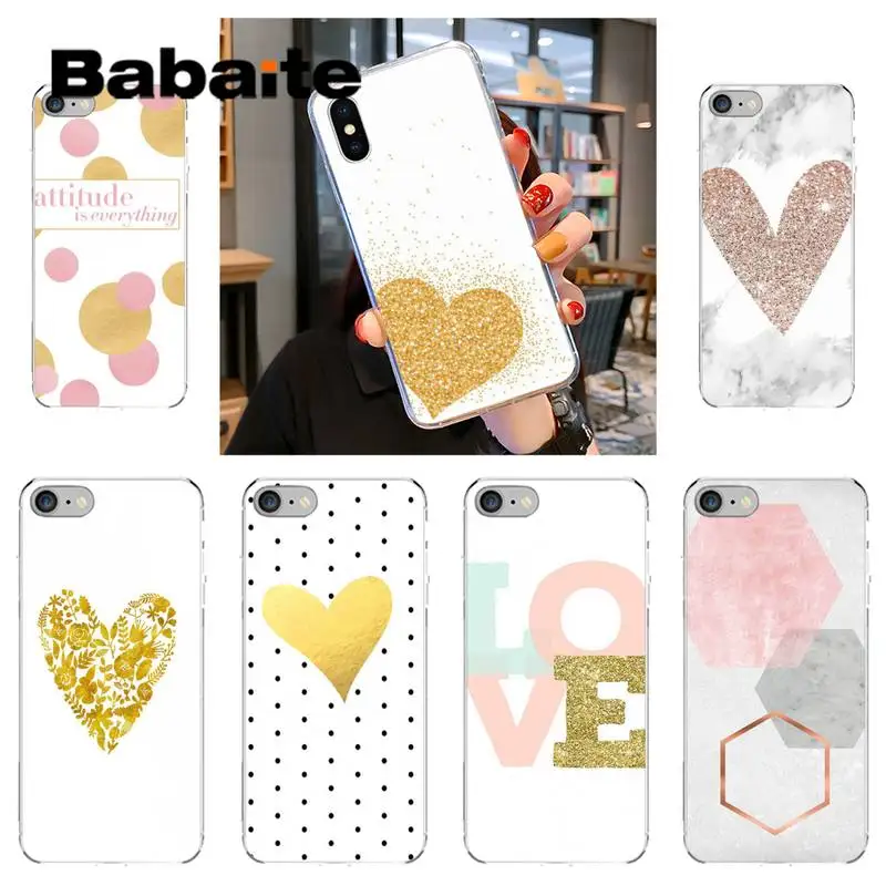 

Babaite gold sparkles Heart Dot Phone Case coque cover for iPhone 12 8 7 6 6S Plus X XS MAX 5 5S SE XR 11 12 11pro promax shell