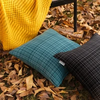 inyahome decorative outdoor waterproof throw pillow covers checkered pillowcases classic cushion cases for patio couch bench