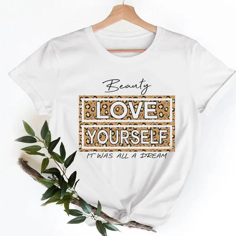 

Женские футболки с рисунком Love Leopard, модная повседневная женская одежда с коротким рукавом, женская футболка с рисунком