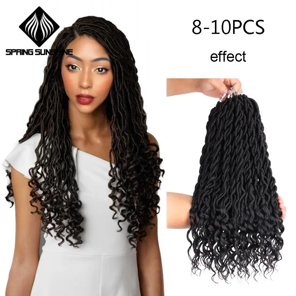 Весеннее солнечное богемное Омбре Faux locs вьющиеся плетеные пряди плетение волос оптом крючком синтетические накладные волосы