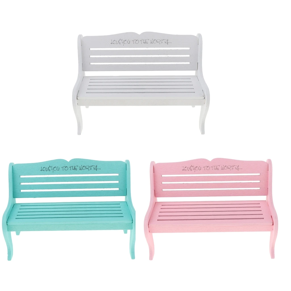 

1/6 Doll Carved Park Bench Garden Chair Furniture Kid Pretend Play Toy