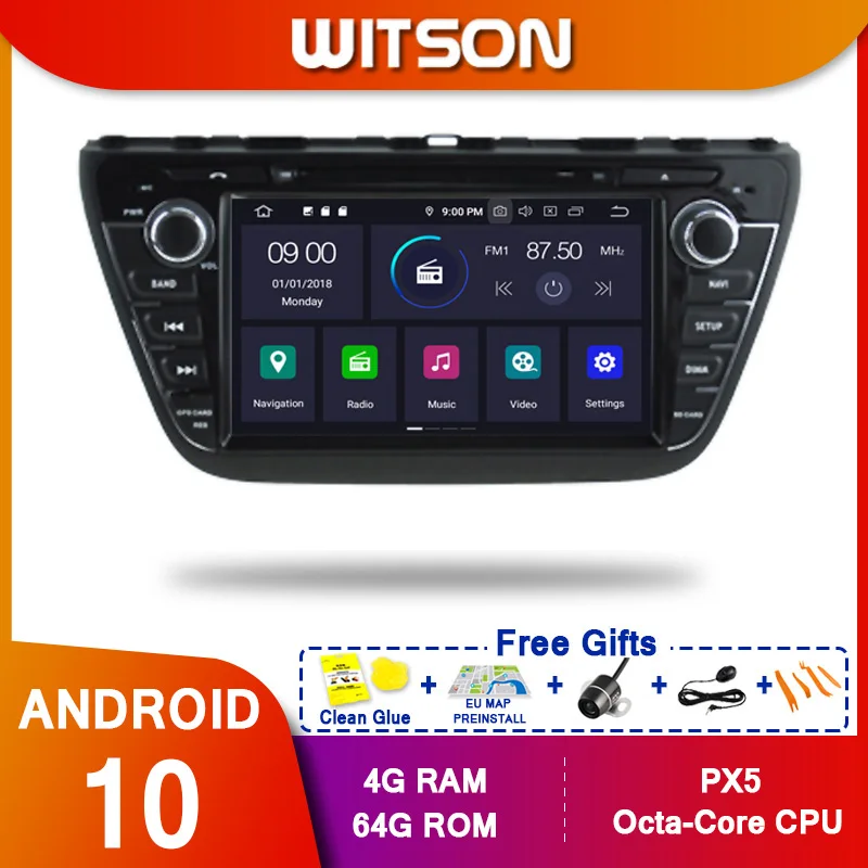 WITSON Android 10 Автомобильная Мультимедийная универсальная магнитола для SUZUKI S-CROSS 2013