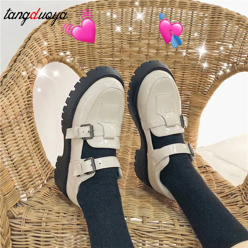 

Japanese Literary Retro vintage Lolita shoes Women Pumps Mary Janes Shoes Student Girl Platform T-Strap Buckle mary janes 2022
