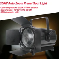 200W Auto Zoom Frsnel Spot Light High Power LED Energy Efficient For Disco DJ Spot Light Party Stage Effect Lighting