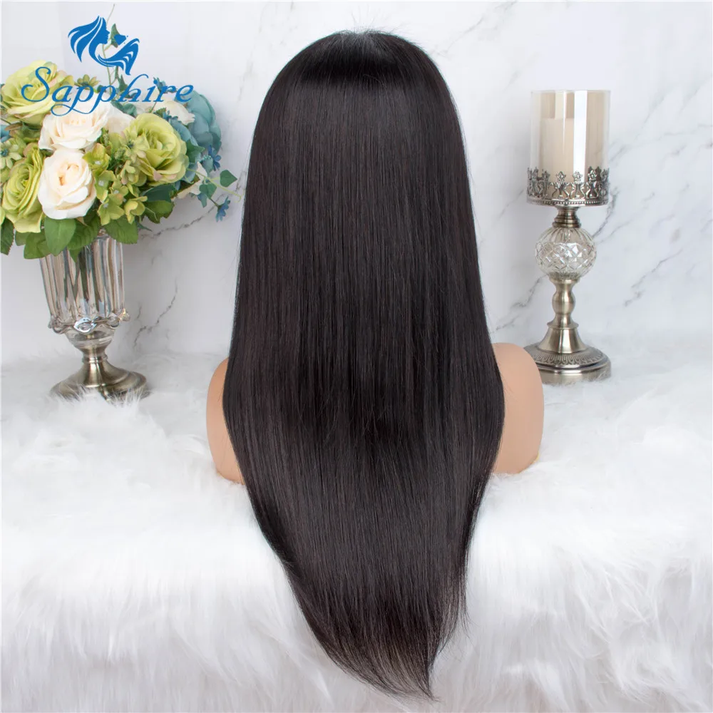Сапфировые кружевные передние человеческие волосы парики бразильские 360 al