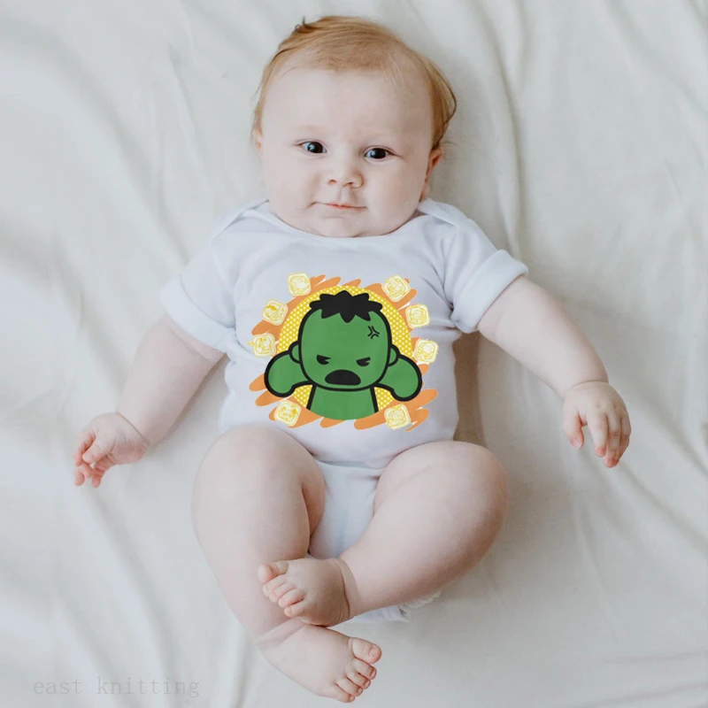 

New Newborn Baby Girls Boys Short Sleeve Letter Print Cute Black Panther Cotton Romper Jumpsuit Baby Clothes White