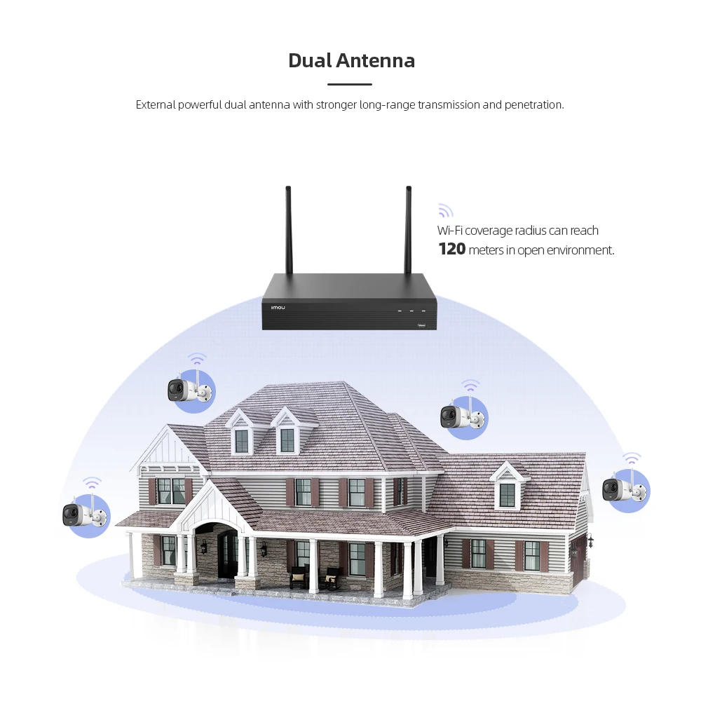 Dahua Wifi камера наборы 4CH 2MP CCTV система безопасности H.265 Открытый ПИР обнаружения