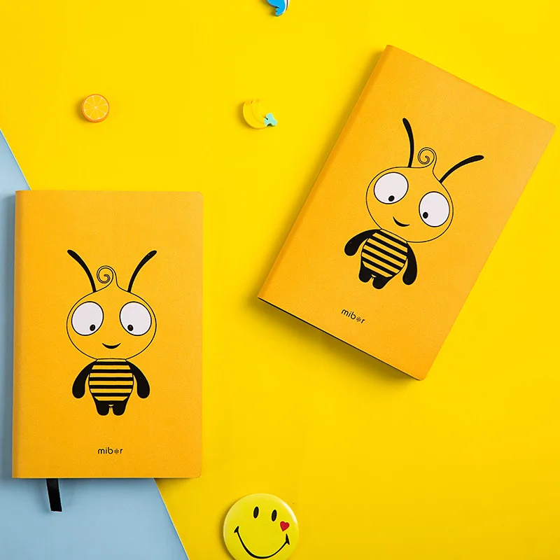 A6 Notebook and Journal Mini Soft Diary Notepad Line Agenda Planner Organizer Cute Bee Back to Schook Note Book Travel Handbook |