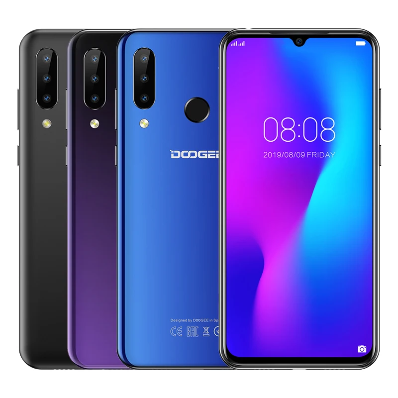 

DOOGEE N20 Mobilephone 6.3 inch FHD+ Display Octa Core 16MP Triple Back Camera 64GB 4GB MT6763 4350mAh Android 9.0 LTE Cellphone