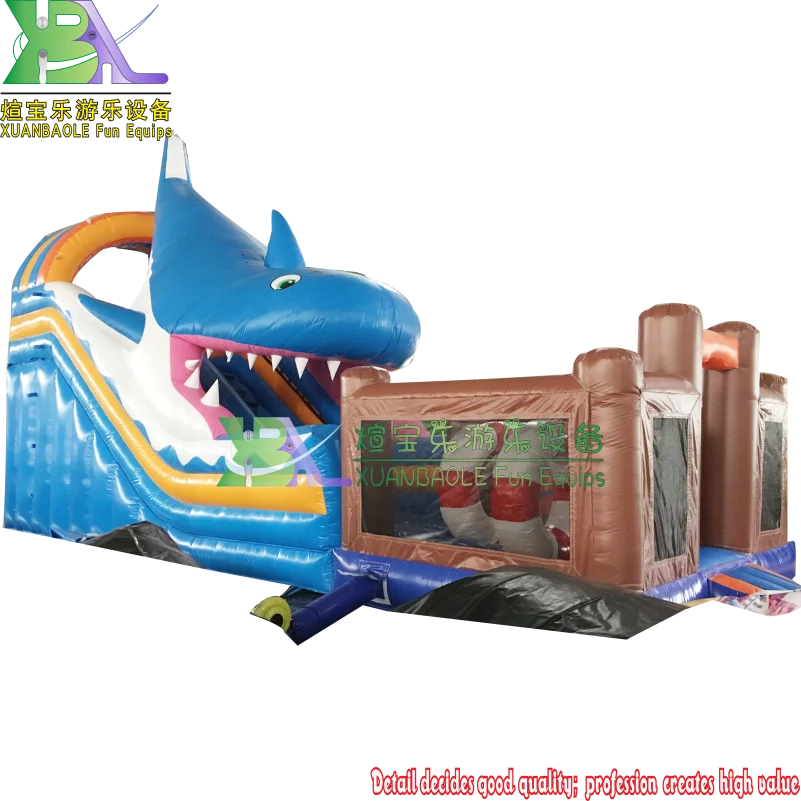 Новый Привлекательный надувной батут в виде акулы воздушный для вечерние аренду