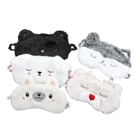 sleep eye mask plush blindfold cartoon animal belt elastic band sleep accessories for adults children