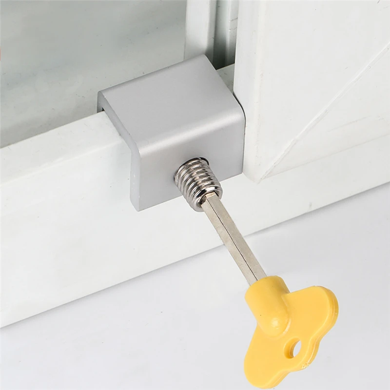 Cerradura de seguridad para puerta de beb&eacute;, dispositivo limitador de ventana, cerradura con llave, l&iacute;mite de seguridad para ni&ntilde;os, 1 unidad-3