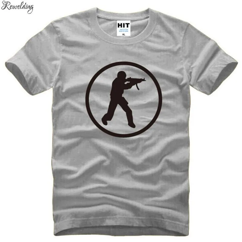 Футболка мужская с принтом игры Counter Strike CS хлопковая тенниска коротким рукавом и