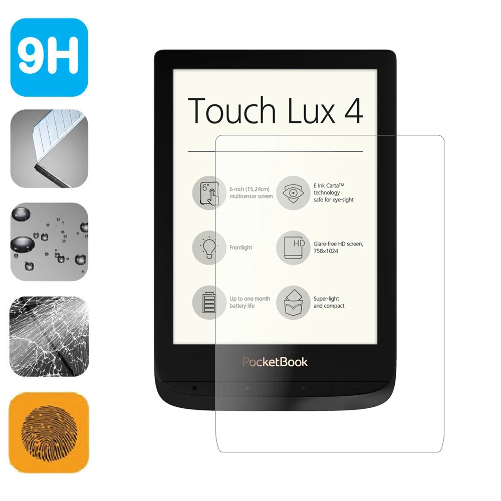 Закаленное стекло 9H Защитная пленка для ЖК-экрана 6 дюймов Pocketbook Touch Lux 4 Basic 2/HD 3