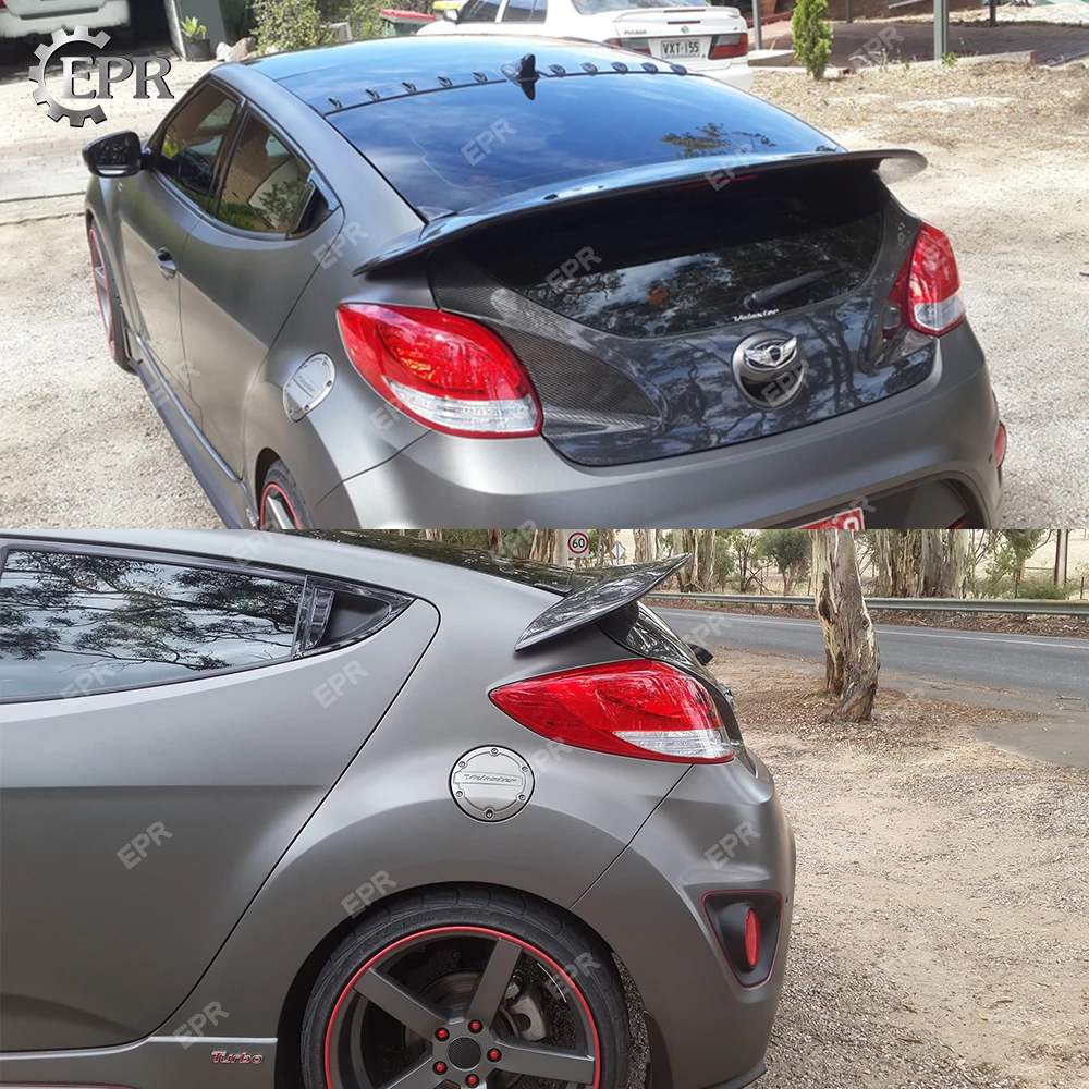 Для Hunydai Veloster углеродное волокно D стиль спойлер заднего багажника крыла для губ