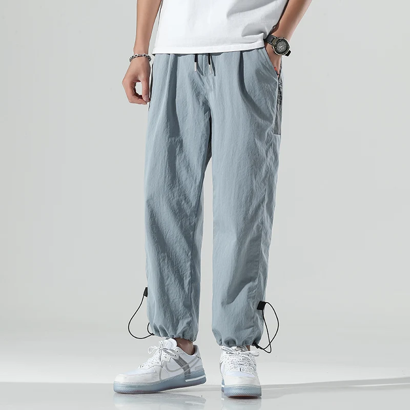 

Autumn Cargo Trousers For Men'S Pants Casual Loose Plus Big Size Oversize Wide Leg Black Fashions Drawstring Male Clothes Z186