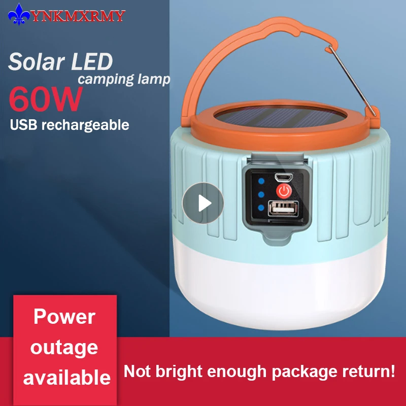 

60w Camping Light Led Lamp Usb Outdoor Emergency Lights Control Super Bright Night Market Bulb Accessories Tools For BBQ