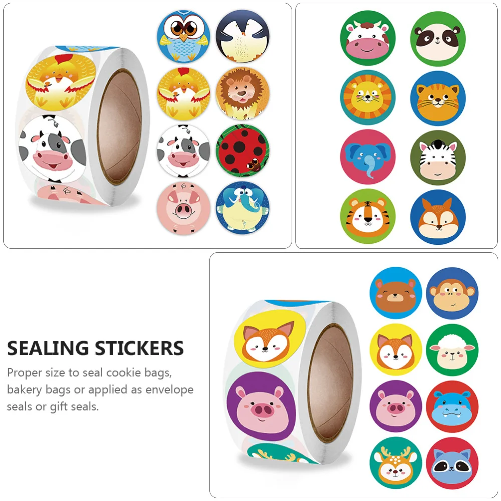 

6 Pcs Lovely Sealing Stickers Self-adhesive Wrapping Stickers Decorative Sticker
