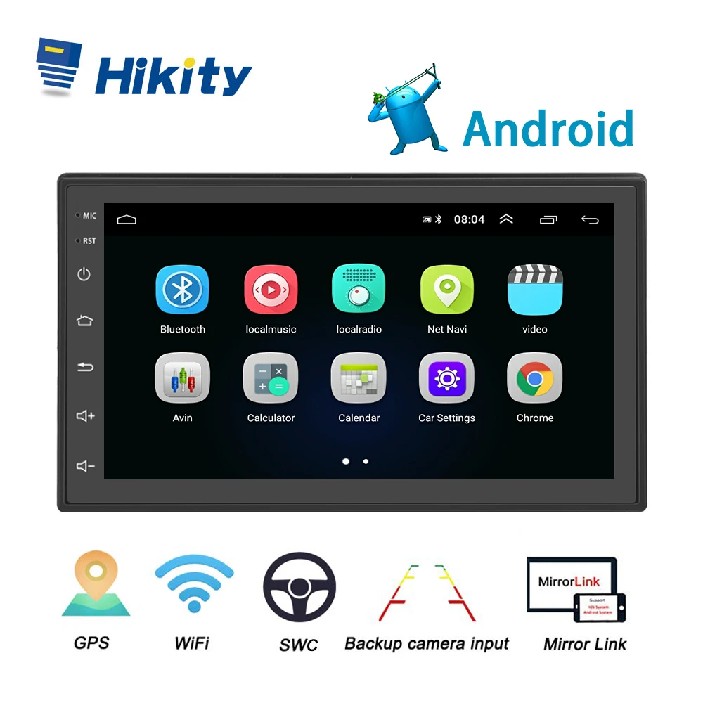 Hikity автомобильный мультимедийный плеер Andriod gps навигация 2 Din автомобильное радио Wi-Fi " Зеркало Ссылка автомобильное аудио-Радио Стерео резервный монитор