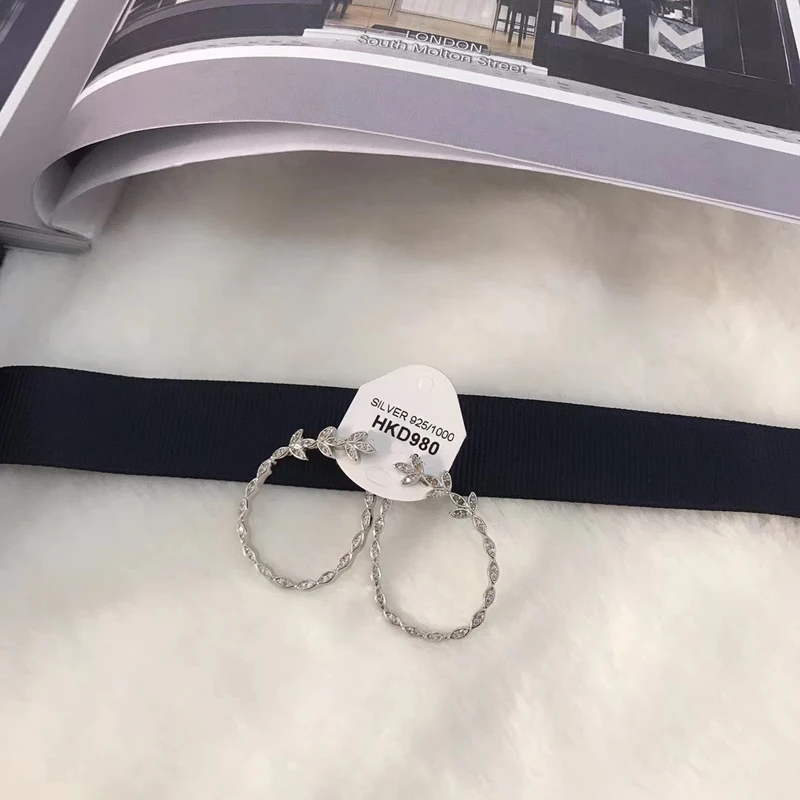 Модные очаровательные серьги из стерлингового серебра копия 1:1 серебряные