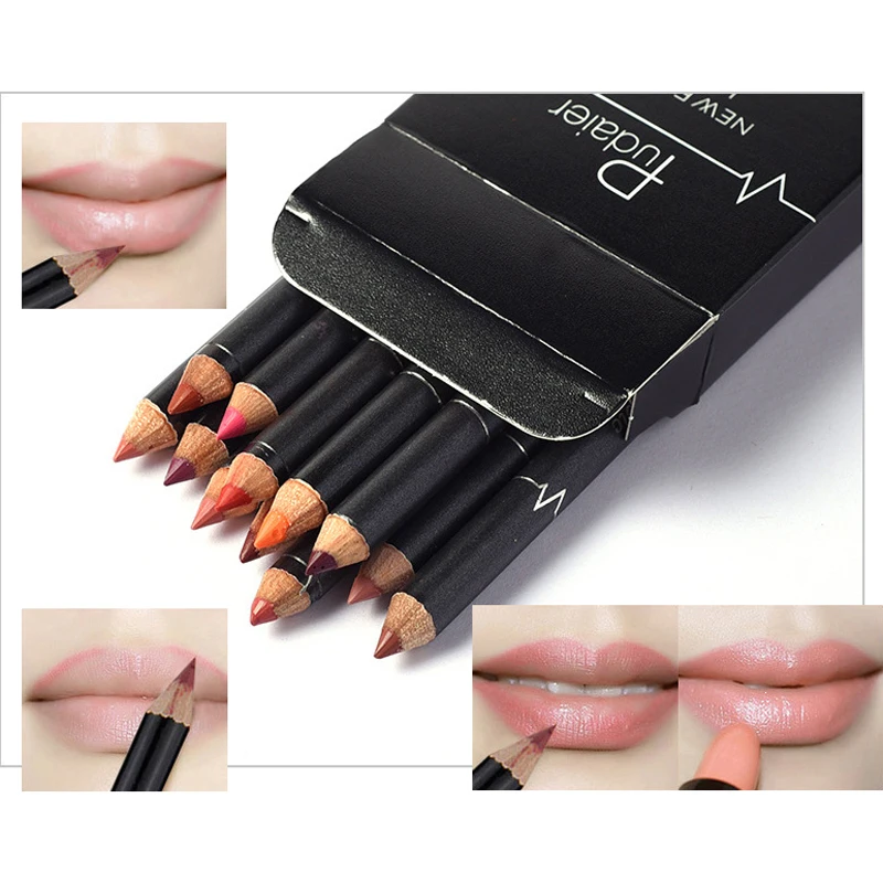 

12 Color Lip liner Pencils Waterproof And Non-Discoloring Longlasting Matte Lipliner Velvet Lipstick Pen Set Makeup Tool