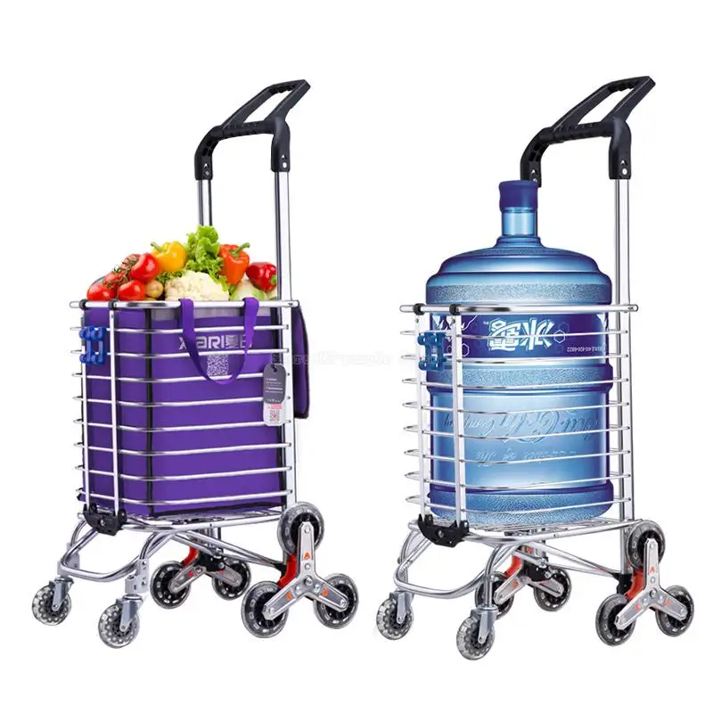 Тележка для покупок Складная ручная тележка скалолазания лестница старая