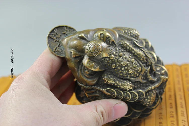 Античная латунь медь Жаба счастливая конфета украшения коллекционный магазин