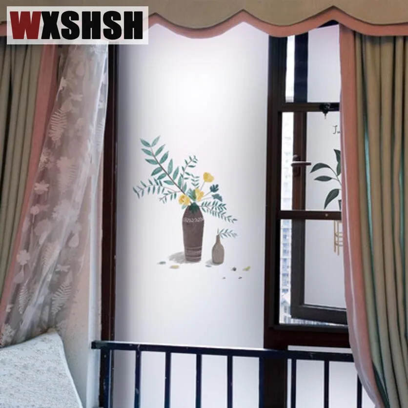 

60cmx100cm Custom Size Static Cling Window Film Water-Proof INS Style Frosted Glass Foil Raamfolia For Window Door Cabinet Table