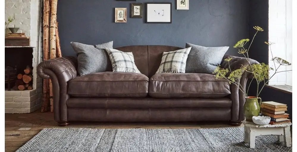 Комплект диванов из натуральной кожи для гостиной 3 места | Мебель