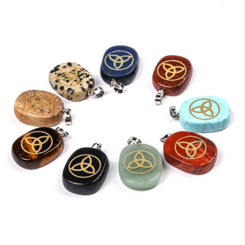 Колье с узлом викинга из натурального камня для мужчин и женщин подвеска амулет