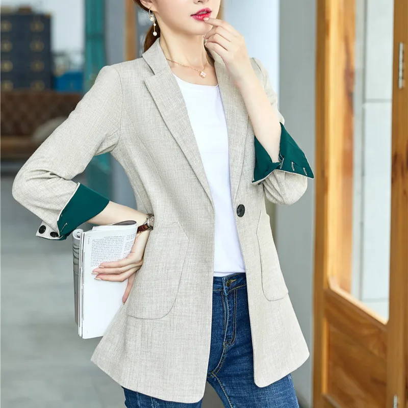 Женское длинное пальто и куртки бежевого цвета элегантное деловое для работы